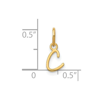 14k Yellow Gold Upper Case Letter C Initial Charm