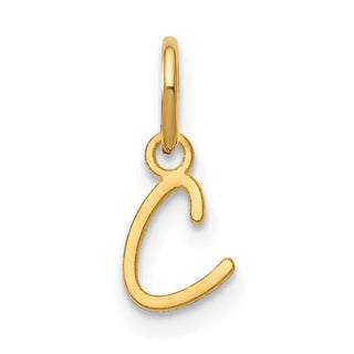 14k Yellow Gold Upper Case Letter C Initial Charm