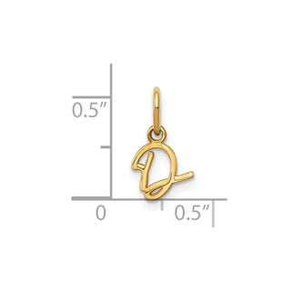 14k Yellow Gold Upper Case Letter D Initial Charm