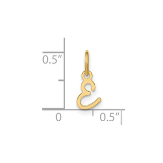 14k Yellow Gold Upper Case Letter E Initial Charm