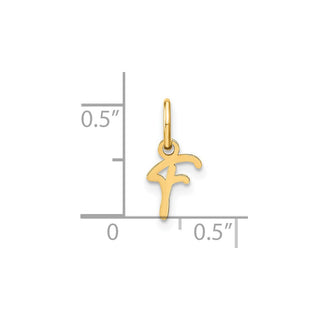 14k Yellow Gold Upper Case Letter F Initial Charm