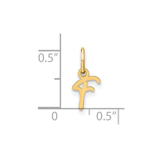 14k Yellow Gold Upper Case Letter F Initial Charm