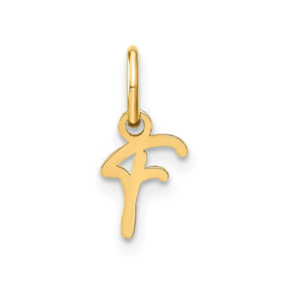 14k Yellow Gold Upper Case Letter F Initial Charm