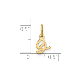14k Yellow Gold Upper Case Letter G Initial Charm