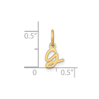 14k Yellow Gold Upper Case Letter G Initial Charm