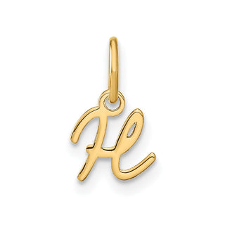 14k Yellow Gold Upper Case Letter H Initial Charm