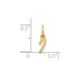 14k Yellow Gold Upper Case Letter I Initial Charm