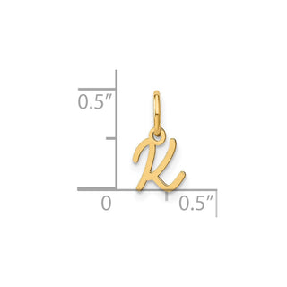 14k Yellow Gold Upper Case Letter K Initial Charm