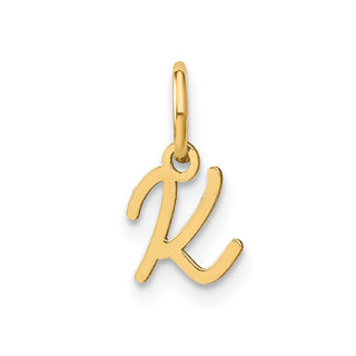 14k Yellow Gold Upper Case Letter K Initial Charm