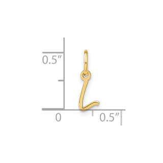 14k Yellow Gold Upper Case Letter L Initial Charm