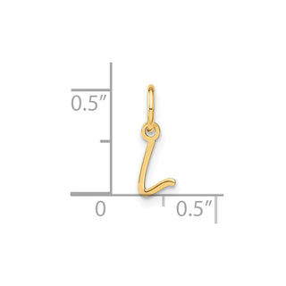 14k Yellow Gold Upper Case Letter L Initial Charm