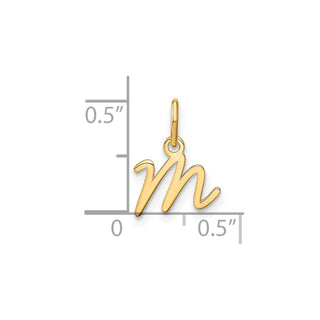 14k Yellow Gold Upper Case Letter M Initial Charm