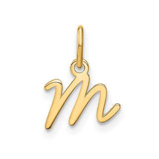 14k Yellow Gold Upper Case Letter M Initial Charm