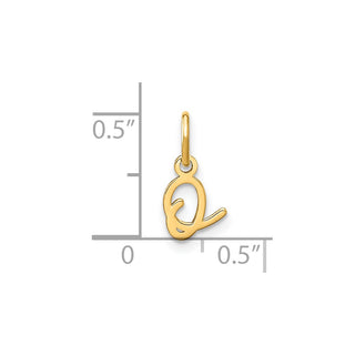 14k Yellow Gold Upper Case Letter O Initial Charm