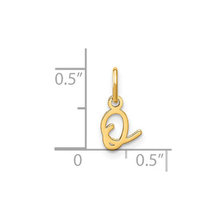 14k Yellow Gold Upper Case Letter O Initial Charm