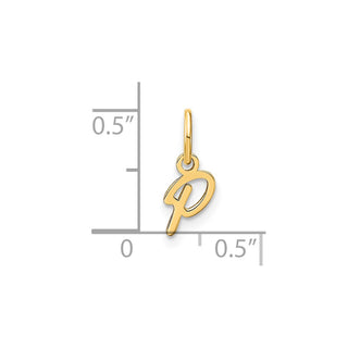 14k Yellow Gold Upper Case Letter P Initial Charm
