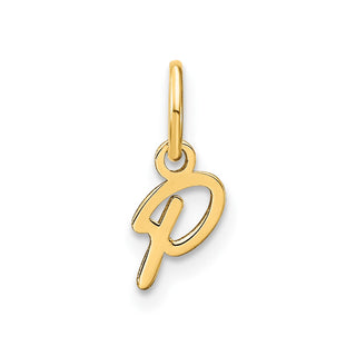 14k Yellow Gold Upper Case Letter P Initial Charm