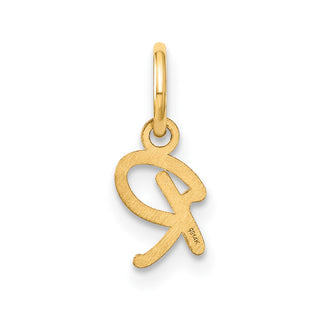 14k Yellow Gold Upper Case Letter R Initial Charm