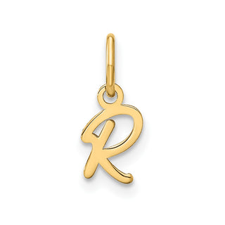 14k Yellow Gold Upper Case Letter R Initial Charm