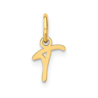 14k Yellow Gold Upper Case Letter T Initial Charm