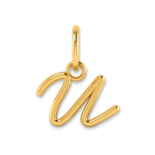14k Yellow Gold Upper Case Letter U Initial Charm