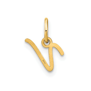 14k Yellow Gold Upper Case Letter V Initial Charm