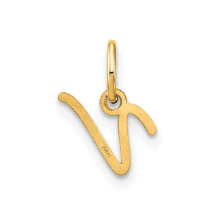 14k Yellow Gold Upper Case Letter V Initial Charm