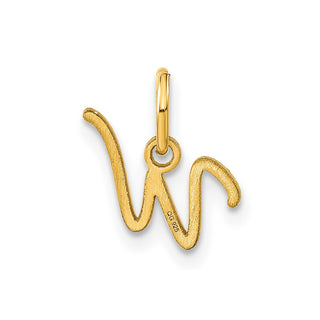 14k Yellow Gold Upper Case Letter W Initial Charm
