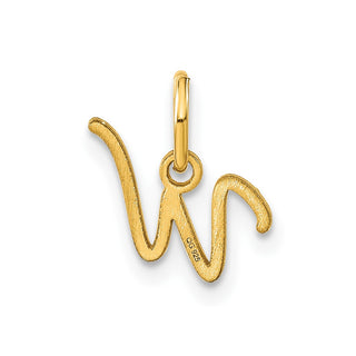 14k Yellow Gold Upper Case Letter W Initial Charm