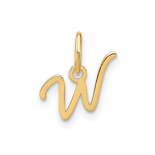 14k Yellow Gold Upper Case Letter W Initial Charm