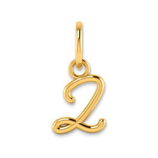 14k Yellow Gold Upper Case Letter Z Initial Charm