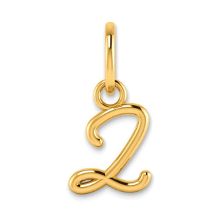 14k Yellow Gold Upper Case Letter Z Initial Charm