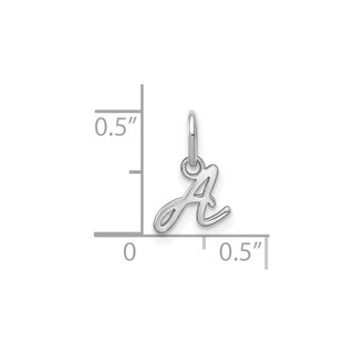 14K White Gold Upper case Letter A Initial Charm