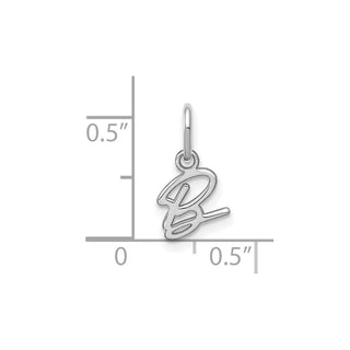 14K White Gold Upper case Letter B Initial Charm