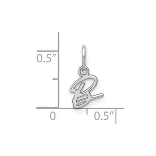 14K White Gold Upper case Letter B Initial Charm