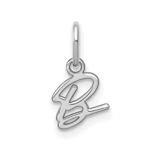 14K White Gold Upper case Letter B Initial Charm