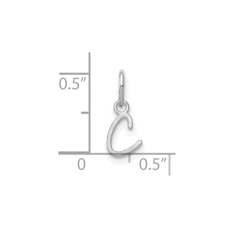 14K White Gold Upper case Letter C Initial Charm