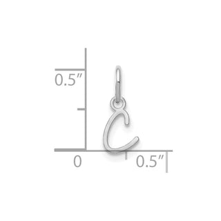 14K White Gold Upper case Letter C Initial Charm