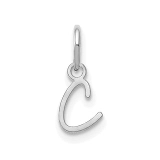 14K White Gold Upper case Letter C Initial Charm