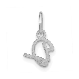 14K White Gold Upper case Letter D Initial Charm