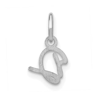 14K White Gold Upper case Letter D Initial Charm