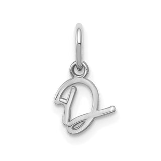 14K White Gold Upper case Letter D Initial Charm