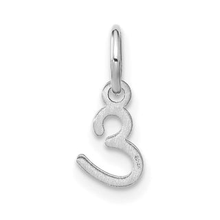 14K White Gold Upper case Letter E Initial Charm
