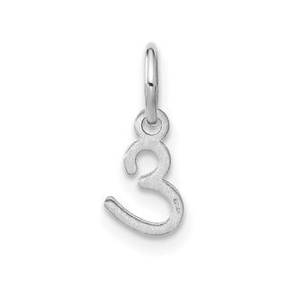 14K White Gold Upper case Letter E Initial Charm