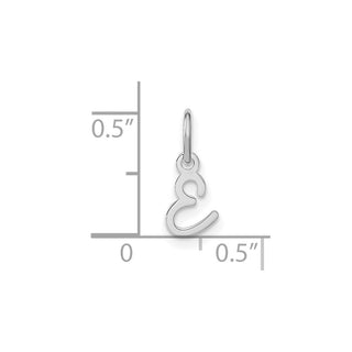 14K White Gold Upper case Letter E Initial Charm