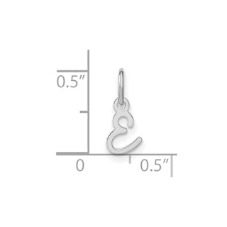 14K White Gold Upper case Letter E Initial Charm