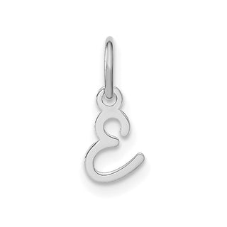 14K White Gold Upper case Letter E Initial Charm
