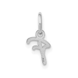 14K White Gold Upper case Letter F Initial Charm
