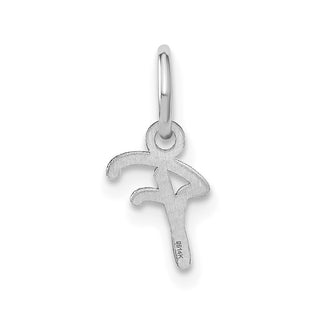 14K White Gold Upper case Letter F Initial Charm