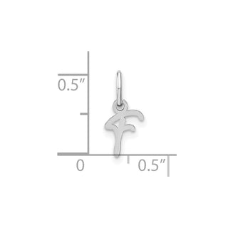 14K White Gold Upper case Letter F Initial Charm